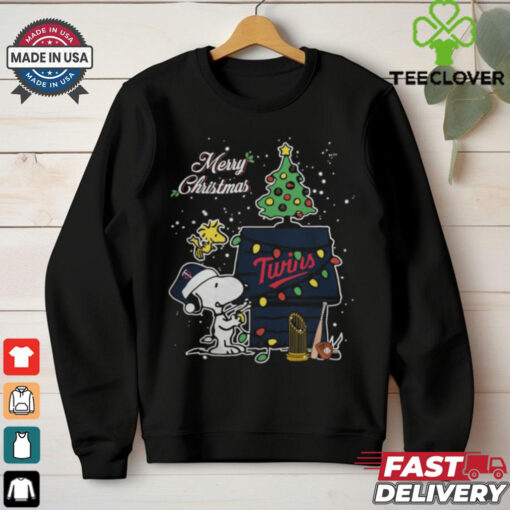 Merry Christmas With Snoopy Baby Minnesota Twins T Shirt