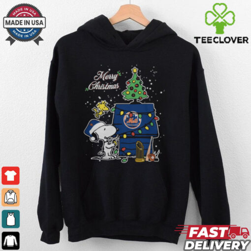 Merry Christmas With Snoopy Baby New York Mets T Shirt
