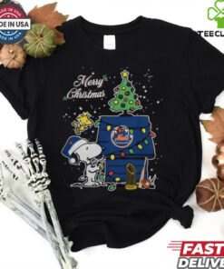 Merry Christmas With Snoopy Baby New York Mets T Shirt