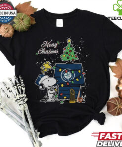 Merry Christmas With Snoopy Baby Seattle Mariners T Shirt