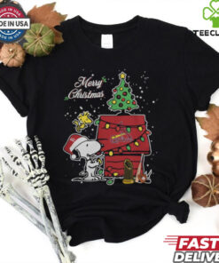 Merry Christmas With Snoopy Baby St Louis Cardinals T Shirt