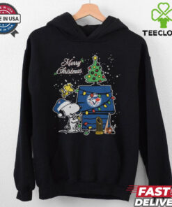Merry Christmas With Snoopy Baby Toronto Blue Jays T Shirt