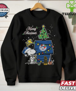 Merry Christmas With Snoopy Baby Toronto Blue Jays T Shirt