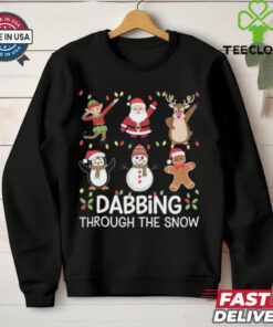 Merry Christmas Xmas Family Dabbing Through The Snow Fun Festive Crewneck t shirt