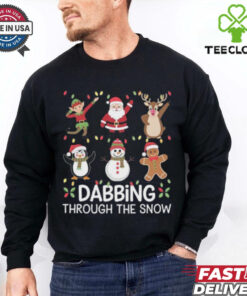 Merry Christmas Xmas Family Dabbing Through The Snow Fun Festive Crewneck t shirt