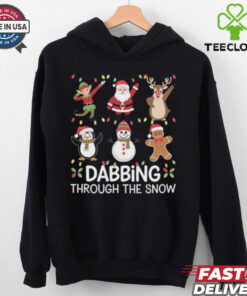 Merry Christmas Xmas Family Dabbing Through The Snow Fun Festive Crewneck t shirt