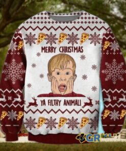 Merry Christmas Ya Filthy Animal Home Alone Woolen Ugly Sweater