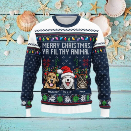 Merry Christmas Ya Filthy Animal Personalized Ugly Sweater