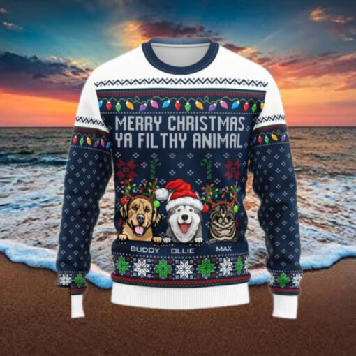 Merry Christmas Ya Filthy Animal Personalized Ugly Sweater