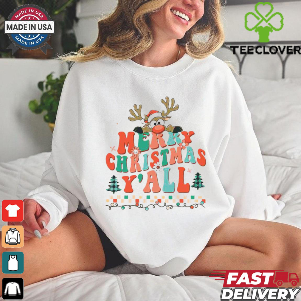 Merry Christmas Yall Buffalo Red Plaid Reindeer Santa shirt Merry Christmas Yall Buffalo Red Plaid Reindeer Santa shirt