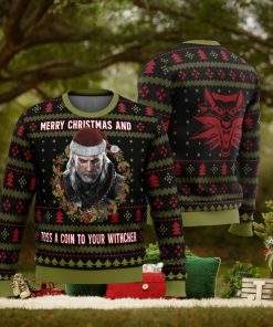 Merry Christmas and Toss a Coin The Witcher Ugly Christmas Sweater