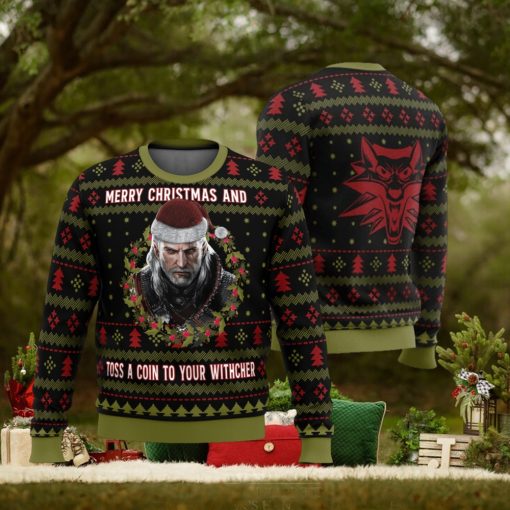 Merry Christmas and Toss a Coin The Witcher Ugly Christmas Sweater