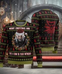 Merry Christmas and Toss a Coin The Witcher Ugly Christmas Sweater