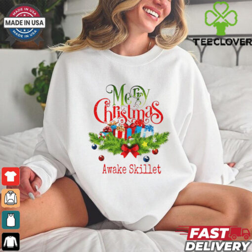Merry Christmas awake skillet shirt