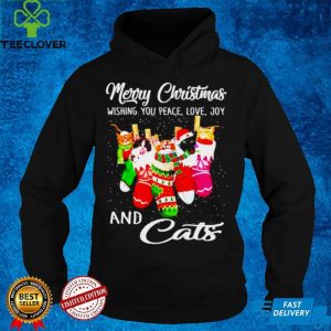 Merry Christmas wishing you peace love joy and cats hoodie, sweater, longsleeve, shirt v-neck, t-shirt