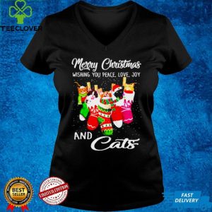 Merry Christmas wishing you peace love joy and cats hoodie, sweater, longsleeve, shirt v-neck, t-shirt