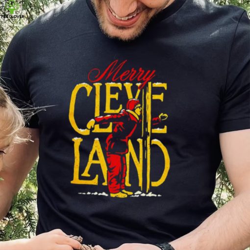 Merry Cleveland Christmas flag pole 2022 hoodie, sweater, longsleeve, shirt v-neck, t-shirt