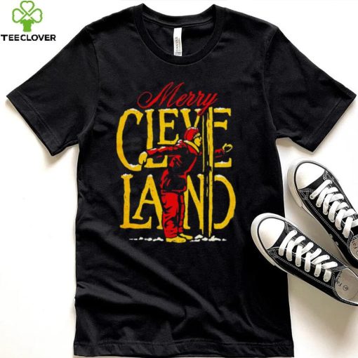 Merry Cleveland Christmas flag pole 2022 hoodie, sweater, longsleeve, shirt v-neck, t-shirt