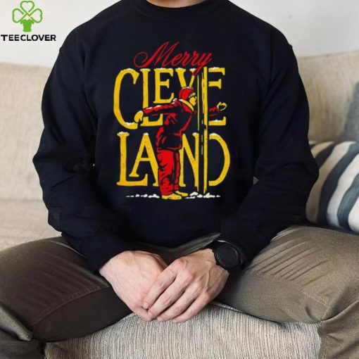 Merry Cleveland Christmas flag pole 2022 hoodie, sweater, longsleeve, shirt v-neck, t-shirt