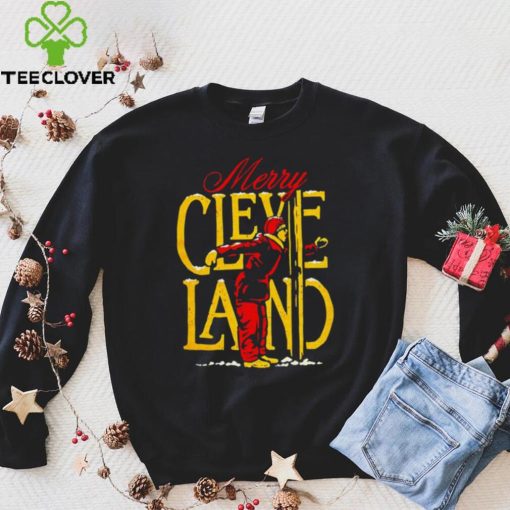 Merry Cleveland Christmas flag pole 2022 hoodie, sweater, longsleeve, shirt v-neck, t-shirt