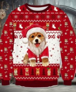 Merry Corgi Dog Corgmas Ugly Sweater For Christmas