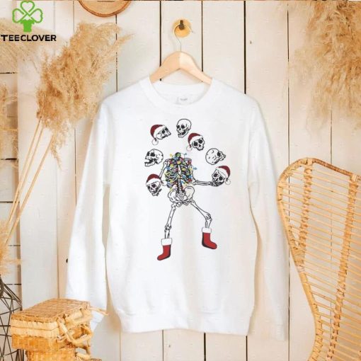 Merry Creepmas Christmas Skeleton Santa Light Shirt