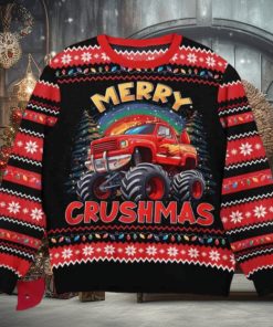 Merry Crushmas Monster Truck Christmas Ugly Sweater