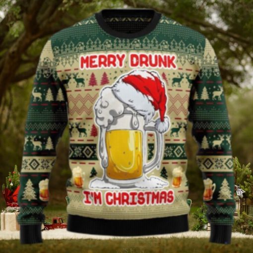 Merry Drunk Beer Ugly Sweater For Christmas