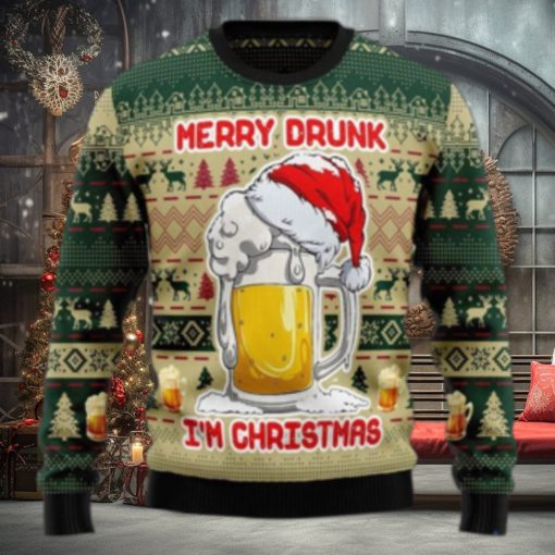Merry Drunk Beer Ugly Sweater For Christmas