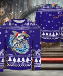 Merry Fishmas Bass Fish Fishing 3D Cute Ugly Christmas Sweater
