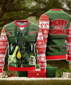 Merry Fishmas Fishing Costume Christmas Unisex Ugly Sweater