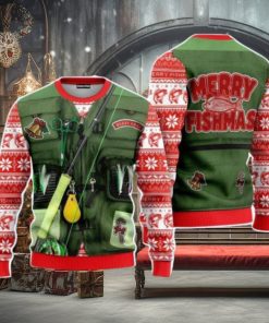 Merry Fishmas Fishing Costume Christmas Unisex Ugly Sweater