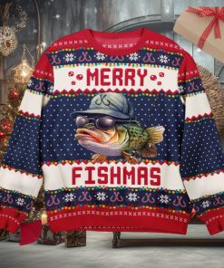 Merry Fishmas For Fishing Dad, Grandpa   Personalized Ugly Sweater