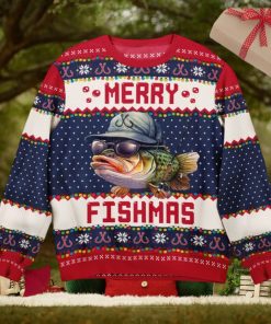 Merry Fishmas For Fishing Dad, Grandpa   Personalized Ugly Sweater