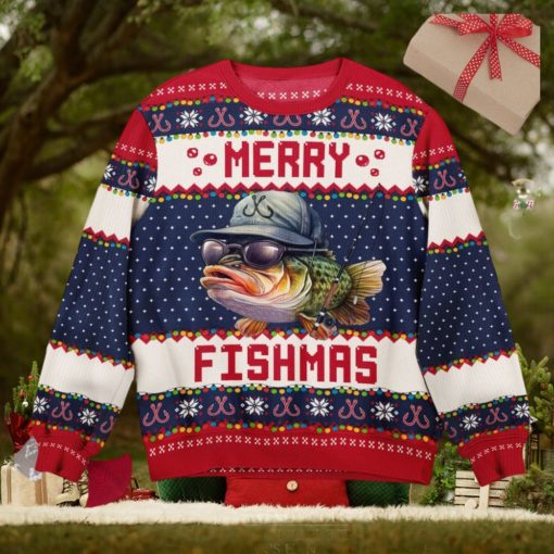 Merry Fishmas For Fishing Dad, Grandpa   Personalized Ugly Sweater