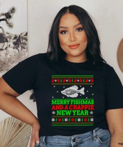 Merry Fishmas and a crappie new year ugly Christmas shirt