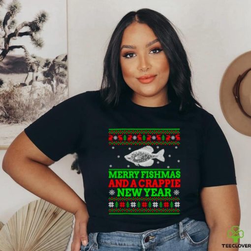 Merry Fishmas and a crappie new year ugly Christmas shirt