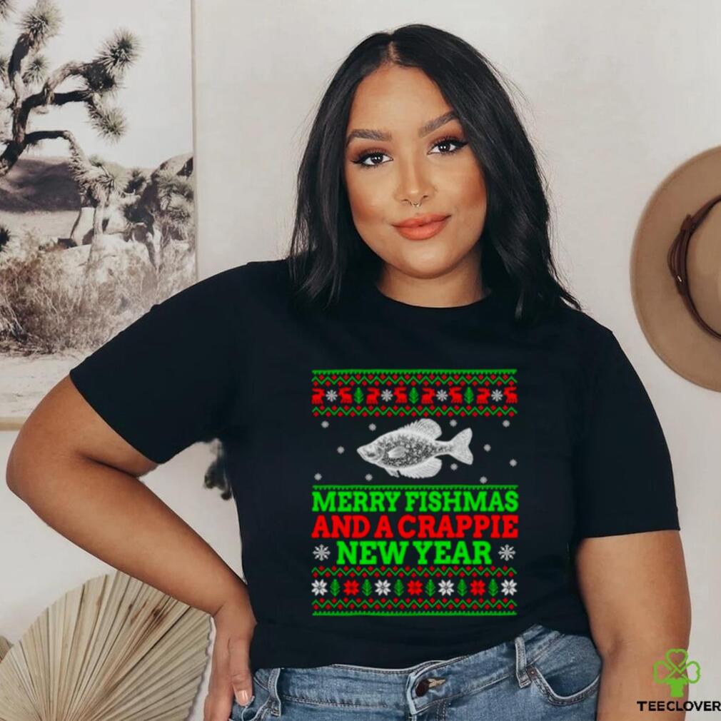 Merry Fishmas and a crappie new year ugly Christmas shirt Merry Fishmas and a crappie new year ugly Christmas shirt