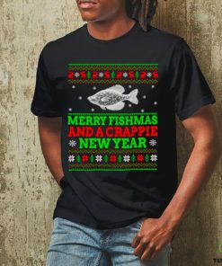 Merry Fishmas and a crappie new year ugly Christmas shirt
