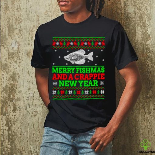 Merry Fishmas and a crappie new year ugly Christmas shirt