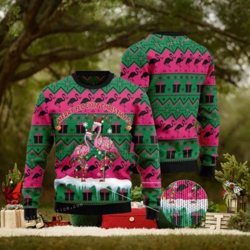 Merry Flockin Christmas Flamingo Ugly Sweater Christmas Party