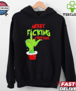 Merry Fucking Christmas Hand Grinch Light Shirt