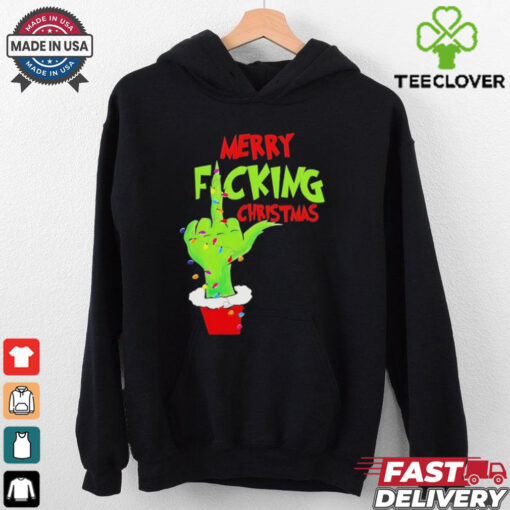Merry Fucking Christmas Hand Grinch Light Shirt