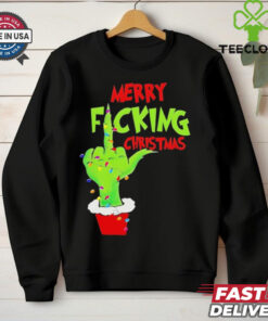 Merry Fucking Christmas Hand Grinch Light Shirt