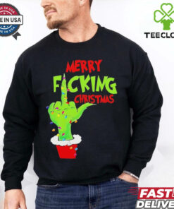 Merry Fucking Christmas Hand Grinch Light Shirt