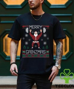 Merry Gainzmas Ugly Christmas Gym Santa Shirt