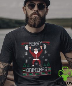 Merry Gainzmas Ugly Christmas Gym Santa Shirt