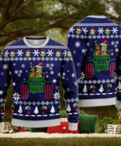 Merry Grinchmas The Grinch With Dog Driving Jeep Christmas Sweater Xmas Christmas Gift Vacation