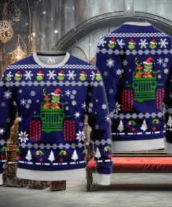Merry Grinchmas The Grinch With Dog Driving Jeep Christmas Sweater Xmas Christmas Gift Vacation