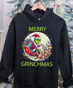 Merry Grinchmas ride a deer to give gifts hoodie, sweater, longsleeve, shirt v-neck, t-shirt